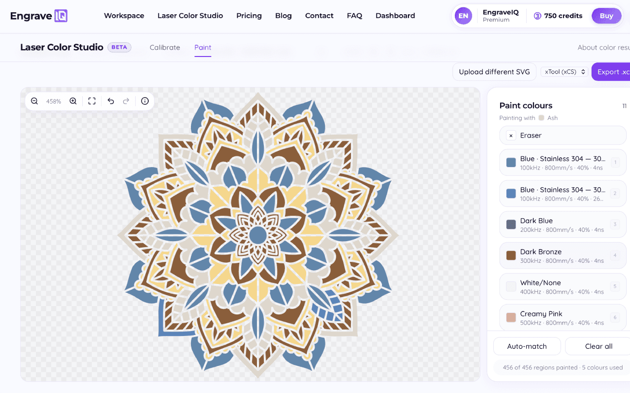 The painter assigning saved palette colors to an SVG design